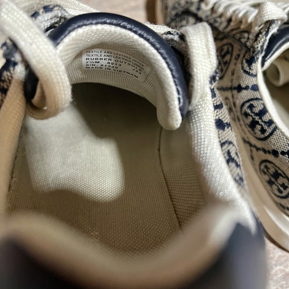 Tory Burch Black and White Patterned Sneakers - Picture 8 of 16